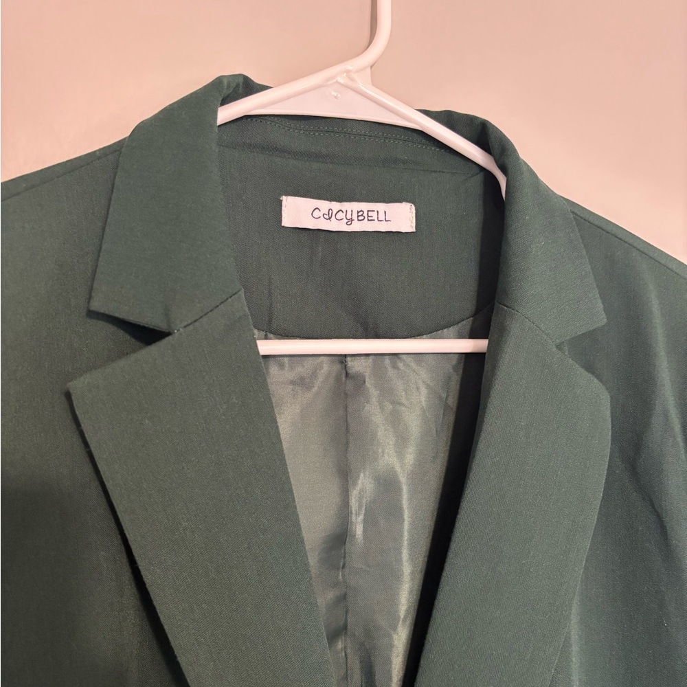 Cicy Bell Dark Green Women's Blazer - Picture 4 of 8